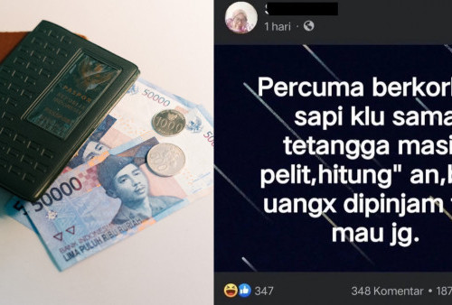 Viral Emak-emak Galau Tak Diberi Pinjaman Uang oleh Tetangga Curhat di Facebook: Percuma Berkurban Sapi Kalau Sama Tetangga Masih Pelit