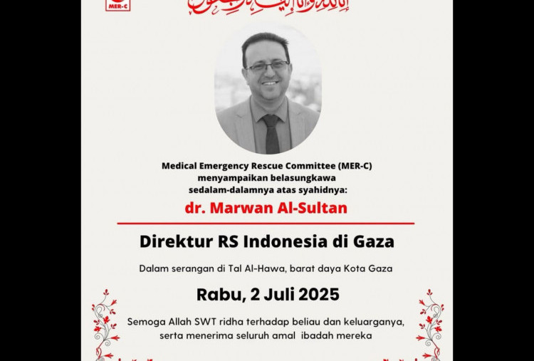 Direktur RS Indonesia di Gaza, Marwan Al-Sultan, Tewas dalam Serangan Udara Israel