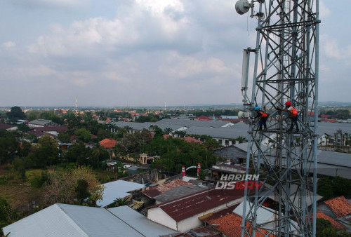 Petugas melakukan pemeriksaan rutin jaringan XL Axiata di Pamekasan, Madura, Jawa Timur, Jumat, 10 November 2023. XL Axiata memiliki pangsa pasar terbesar di Madura dengan total pelanggan mencapai 1 juta, yang tersebar di hampir 500 desa/kelurahan, 65 kecamatan, dan empat kabupaten. Selain pelanggan yang terus meningkat, trafik penggunaan layanan XL Axiata juga terus meningkat. Dalam dua tahun terakhir, trafik meningkat hingga 83%. XL Axiata juga telah menghadirkan layanan XL SATU Fiber di Madura. (Julian Romadhon/Harian Disway)
