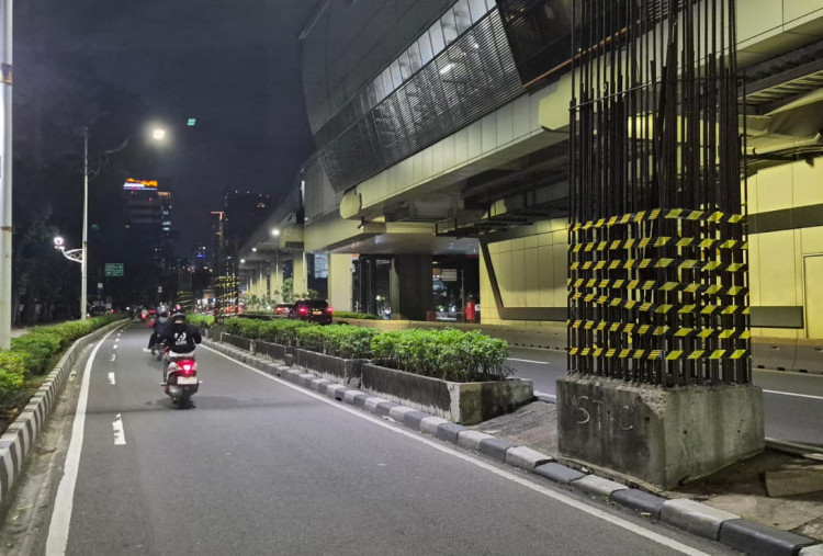 Pantauan Jalan Rasuna Said Malam Ini di Lokasi Pembongkaran Tiang Monorel, Total 109 Titik