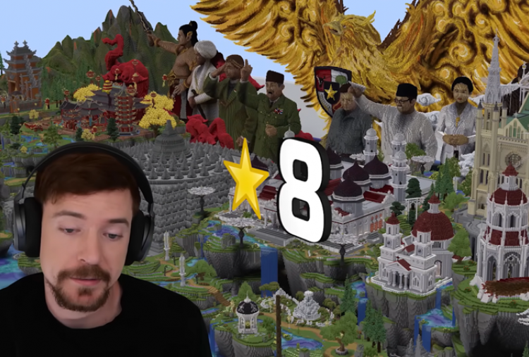 Tim Indonesia Juarai Lomba Minecraft Mr Beast, Bangun Burung Garuda Sampai Komodo