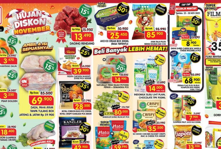 Promo Superindo Terbaru Minggu Ini 24-27 November 2025, Spesial Gajian Filma Minyak Goreng 2L Rp35 Ribuan