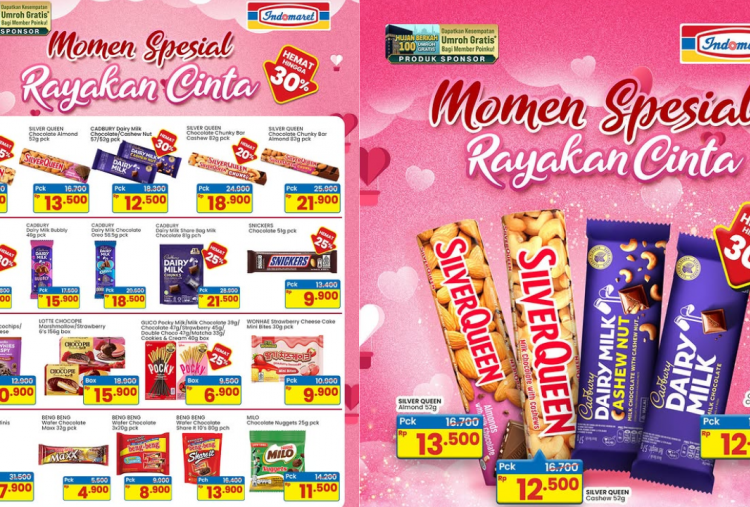 Promo Coklat di Indomaret Spesial Hari Valentine 2026, Silverqueen-Cadburry hanya Rp12.500