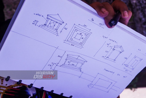 Hasil pengukuran secara detail makam Belanda yang terletak di kawasan Peneleh Surabaya, Jawa Timur, Minggu, 6 Agustus 2023. Identifikasi makam Belanda tersebut dilakukan pegiat sejarah untuk bahan presentasi kepada pemerintah kota tentang penentuan awal pengoprasian makam Belanda yang terletak di kawasan Peneleh Surabaya. (Julian Romadhon/Harian Disway)