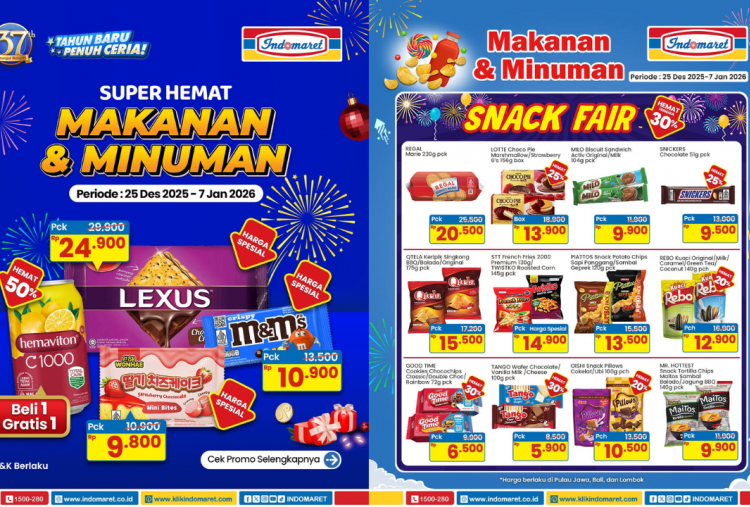 Katalog Promo Indomaret Spesial Natal 25 Desember 2025, Diskon Nissin Wafer-Good Time Mulai Rp23 Ribuan