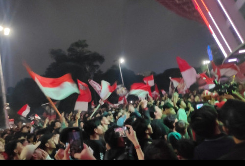 Suporter Garuda Muda Penuhi Nobar Indonesia vs Irak U23 di Senayan