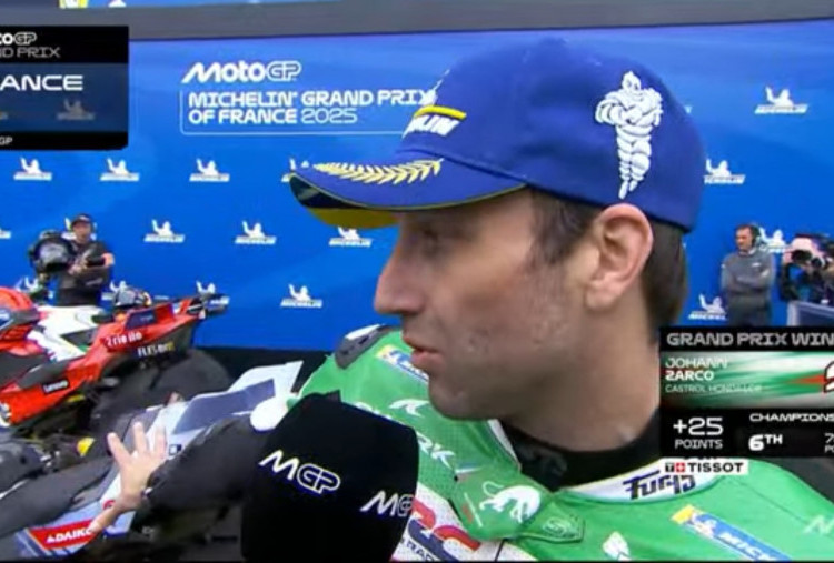 Drama Hujan Warnai MotoGP Le Mans 2025, Johann Zarco Juara di Kampung Halaman