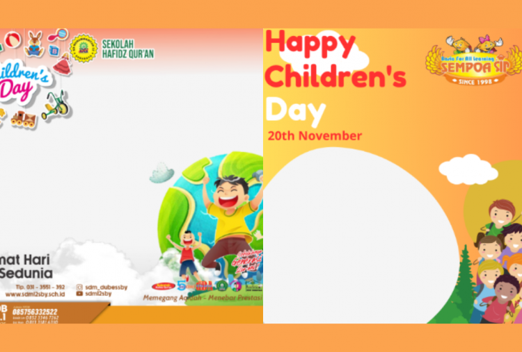 15 Twibbon Hari Anak Sedunia 2025 Gratis Lengkap Cara Pakainya, Yuk Share di Media Sosial Kamu!