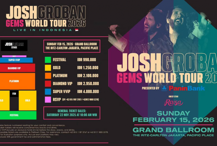 Harga Tiket Konser Josh Groban di Jakarta 2026, Paling Murah Rp990 Ribu