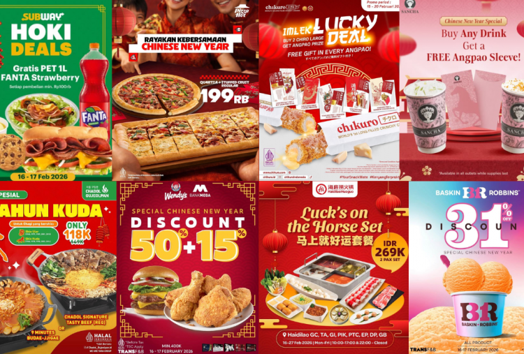 12 Promo Makanan dan Minuman Spesial Imlek 2026, Ada Subway, Pizza HUT, Chikuro, hingga Sancha