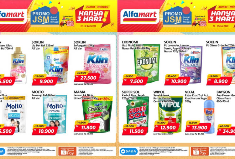 Katalog Promo JSM Alfamart Terbaru Hari Ini 12 Juli 2026, Diskon Molto Pewangi hanya Rp10 Ribuan!