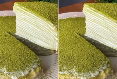 Resep ‘Matcha Crepe Cake’ yang Kekinian, Bisa Buat Sendiri di Rumah, Bun!