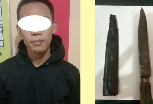 Selipkan Pisau di Pinggang, Pemuda Tanggung Ditangkap Polisi