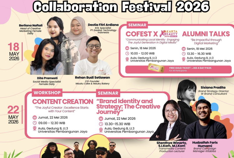 CoFest 2026 'Joyful Generation' Universitas Pembangunan Jaya, Angkat Kreativitas dan Kolaborasi Generasi Muda