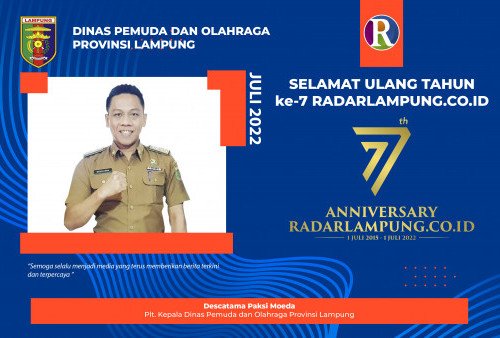 Dinas Pemuda dan Olahraga Provinsi Lampung: Selamat Hari Jadi ke-7 Radarlampung.co.id