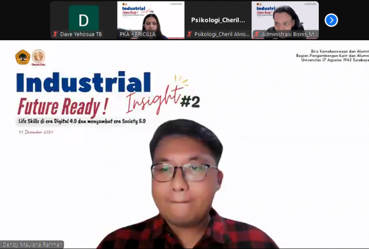 PKA Untag Surabaya Gelar Industrial Insight Dengan Topik Life Skills di Era 4.0 dan Menyambut Era Society 5.0