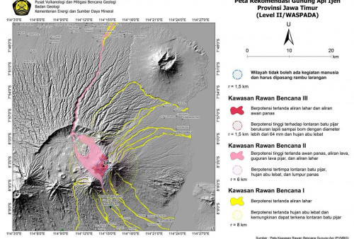 Status Gunung Ijen Meningkat, Kementerian ESDM:Masyarakat Diminta Waspada Gas Beracun