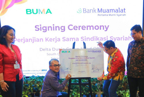 Bank Muamalat berpartisipasi dalam fasilitas pembiayaan ini senilai 50 juta dolar AS sekaligus berperan sebagai Mandated Lead Arranger (MLA), agen fasilitas dan agen jaminan. Pembiayaan ini akan berlangsung selama lima tahun hingga 2028.(Raka Denny/Harian Disway)