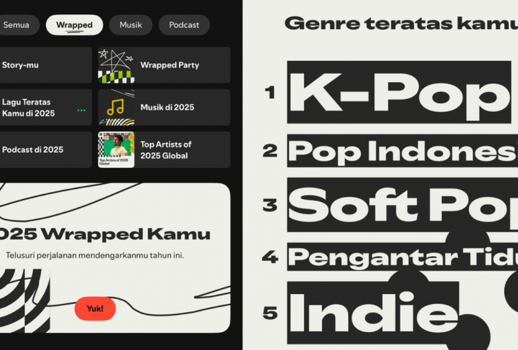 Cara Melihat Spotify Wrapped 2025 di HP Lengkap Bagikan ke Medsos, Intip Lagu dan Artis yang Sering Didengar