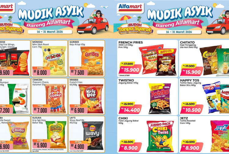 Promo Alfamart 19-22 Maret 2026 Spesial Lebaran, Serbu Camilan Mudik Super Murah Mulai Rp4 Ribu!