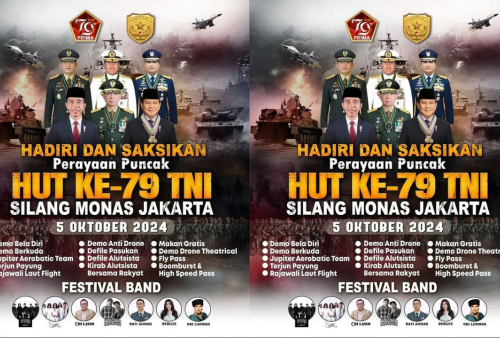 Event Jakarta Spesial HUT ke-79 TNI 5 Oktober 2024, Konser Gratis Dewa 19 hingga NDX A.K.A