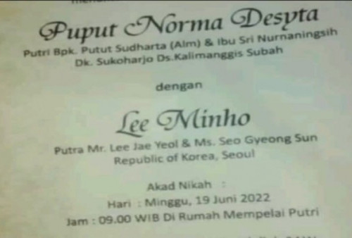 Lee Minho Menikah dengan Gadis Jawa Tengah, Ternyata Nama Ayahnya...