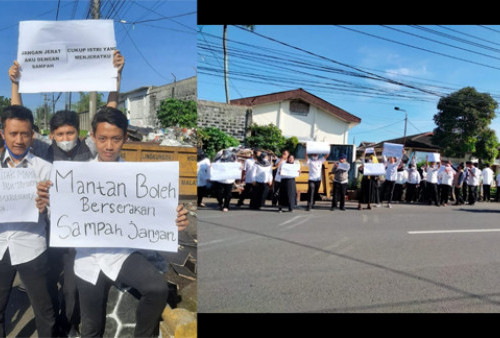 Puluhan Pegawai Perkantoran Demo Soal Sampah di Jalan Djuanda