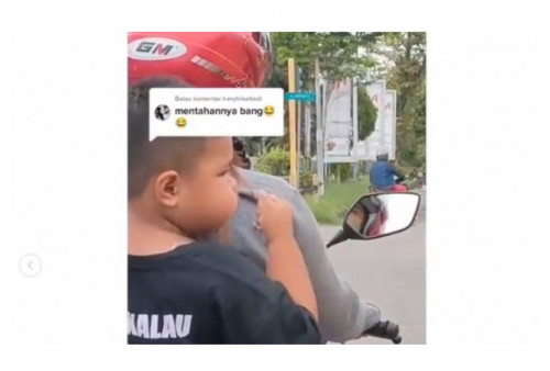 Kocak! Bocah Menggemaskan Ini Makan Angin, Netizen Malah Gagal Fokus ke Pakaiannya