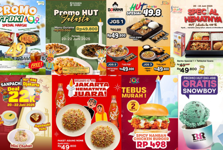 20 Daftar Promo Makanan dan Minuman Spesial HUT ke-498 Jakarta: Ada Bakmi GM, Hokben, Wingstop hingga Shihlin