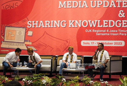 Otoritas Jasa Keuangan (OJK) Regional 4 Jawa Timur, menggelar Media Update and Sharing Knowledge, dengan mengundang Giri Tribroto sebagai Kepala OJK Regional 4 Jawa Timur, Dedi Patria sebagai Direktur Pengawasan LJK2 dan Manajemen Strategis OJK Regional 4 Jawa Timur, serta Hudiyanto, analis Eksekutif Senior Kelompok Spesialis Pengawasan perilaku PUJK, sebagai narasumber dalam diskusi tersbut.