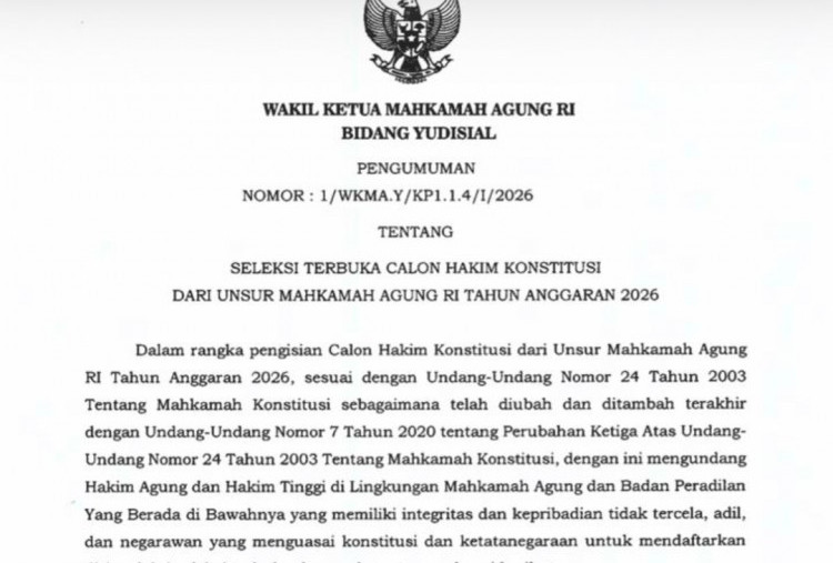 MA Buka Seleksi Hakim Konstitusi 2026, Cek Syarat dan Waktu Pendaftarannya
