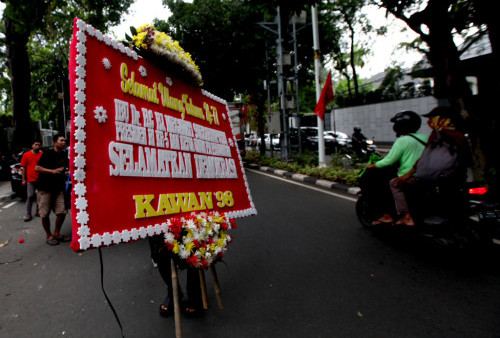 Megawati dimata para aktivis 98 dinilai sebagai sosok negarawan dan teladan  bagi elit politik lainnya karena gigih memperjuangan nilai demokrasi dan menegakan konstitusi di Indonesia. (Raka Denny/Harian Disway)