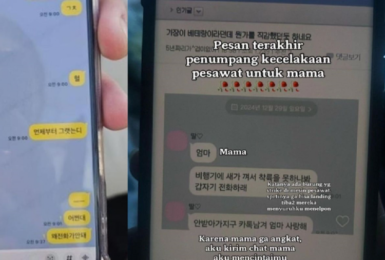 Pesan Terakhir Korban Pesawat Jeju Airlines: Mama Aku Mencintaimu