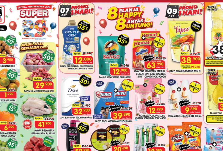 Katalog Promo JSM Superindo Terbaru Akhir Pekan 7-9 Agustus 2026, Spesial 8.8 Minyak Goreng Rp38 Ribuan