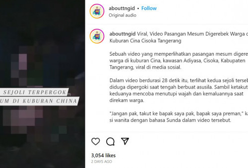 Viral Video Sejoli Asusila di Kuburan Tionghoa, Celana Sudah Lepas, Digerebek Warga di Cisoka Tangerang