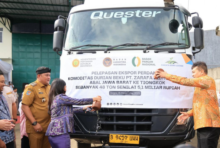 Bupati Bogor Lepas Ekspor Perdana 48 Ton Durian Beku ke Pasar Internasional