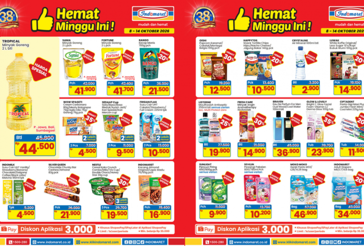 Katalog Promo JSM Indomaret Terbaru 9-11 Oktober 2026, Diskon Sovia Minyak Goreng Rp38 Ribu