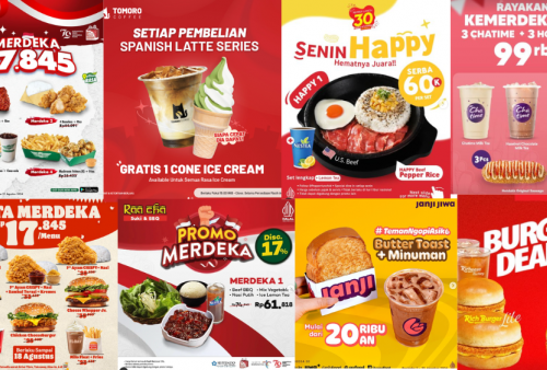 17 Promo Makanan dan Minuman Bulan Agustus 2024, Spesial Kemerdekaan Serba Rp17.000