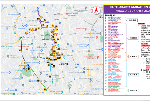 Ada Jakarta Maraton 2022, Cek Jalur Rekayasa Lalu Lintas di Sini 