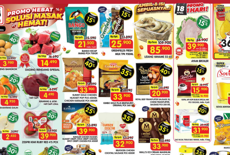 Promo JSM Superindo Terbaru Minggu Ini 17-19 April 2026, Minyak Goreng 2L Rp36 Ribuan