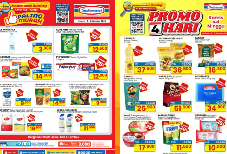 Promo Indomaret Hari ini 4 Oktober 2025, Diskon Minyak Goreng-Gula Pasir Mulai Rp16 Ribuan