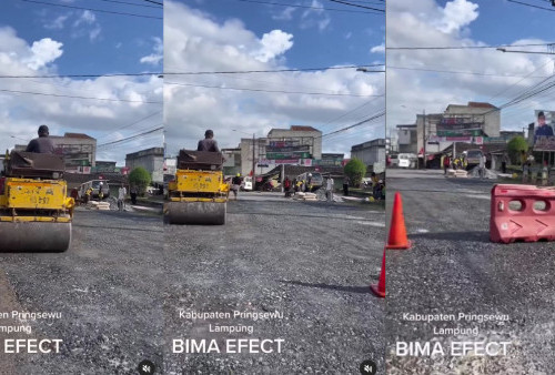 Bima Effect, Ruas Jalan di Kabupaten Pringsewu Lampung yang Sedang Diaspal Ulang Jadi Sorotan Netizen: Kualitasnya Buruk, Dilalui Kendaraan...