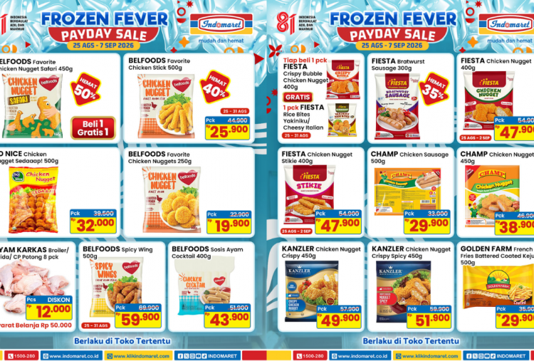 Katalog Promo JSM Indomaret Terbaru 28-30 Agustus 2026, Diskon Aneka Frozen Food Mulai Rp25 Ribuan