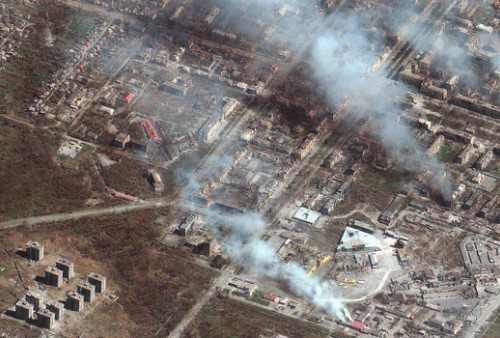 Foto Satelit Kawasan Pabrik Azovstal Luluh Lantah di Hajar Rusia, Benteng Kota Persembunyian Pejuang Ukraina 