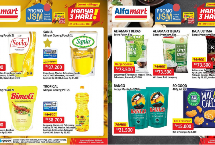 Katalog Promo JSM Alfamart Terbaru 20-22 Desember 2024, Minyak Goreng Mulai Rp36 Ribuan