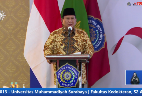 Prabowo Beberkan Gagasan di Universitas Muhammadiyah Surabaya