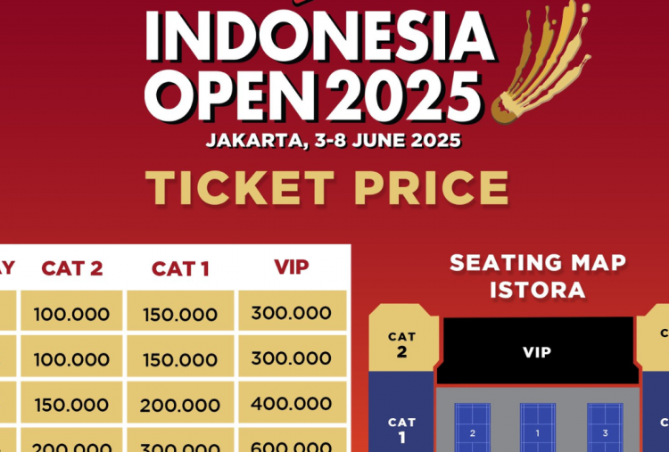 Dijual Besok! Harga Tiket Indonesia Open 2025 di Istora Senayan, Paling Murah Rp50 Ribu