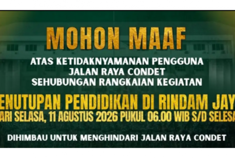 Ada Upacara Penutupan Pendidikan di Rindam Jaya Pagi ini, Pengendara Diimbau Hindari Jalan Raya Condet