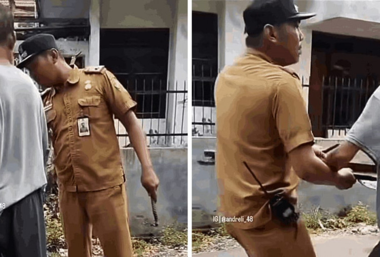 Lurah Medan Kecemplung di Parit saat Bongkar Polisi Tidur Ilegal