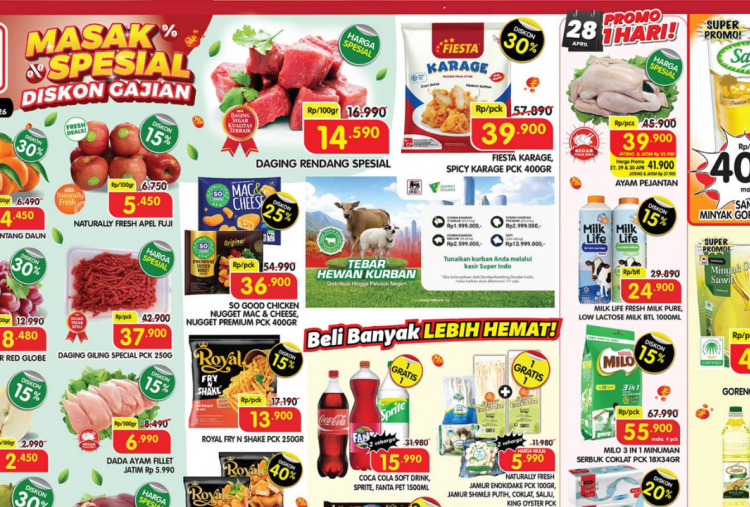 Promo Superindo Minggu Ini Terbaru 27-30 April 2026, Gajian Beli Dada Ayam Fillet Rp6 Ribuan
